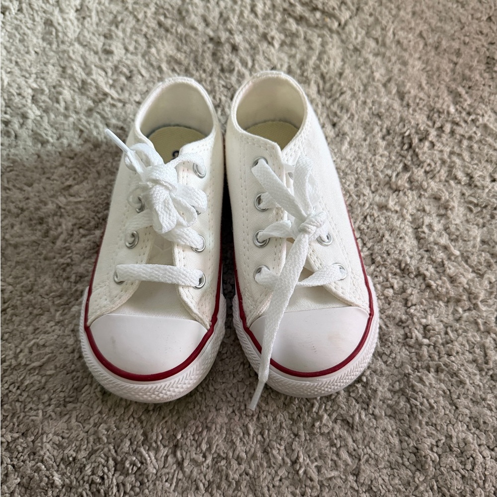 Toddler white converse- 7